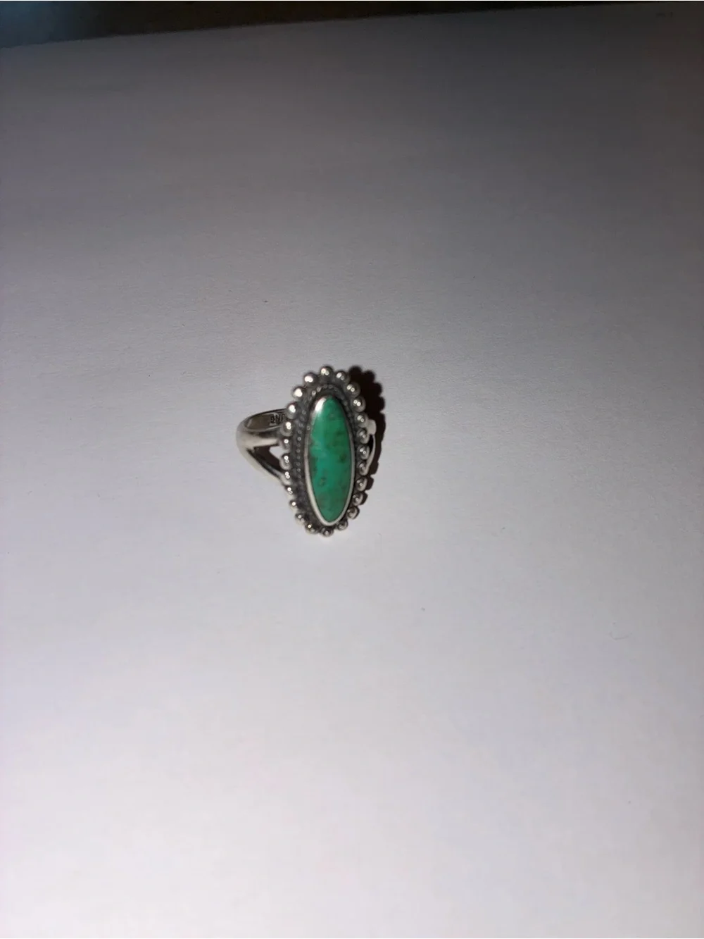 Sterling Silver Turquoise Oval Statement Ring - Green